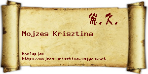 Mojzes Krisztina névjegykártya